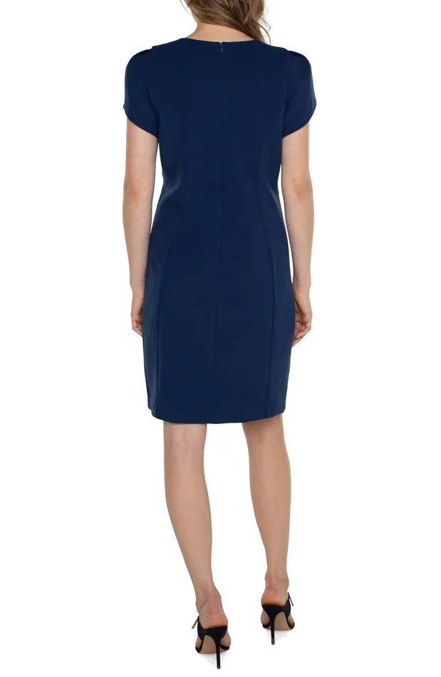 Womens Liverpool Los Angeles Dresses TULIP SLEEVE SHEATH DRESS Galaxy