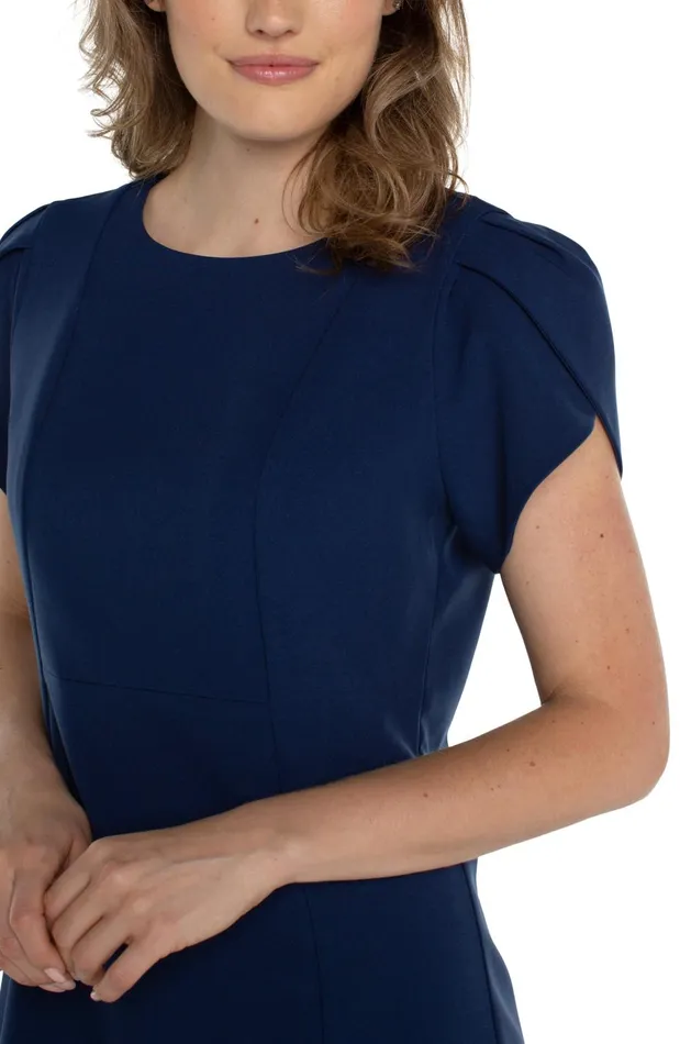 Womens Liverpool Los Angeles Dresses TULIP SLEEVE SHEATH DRESS Galaxy