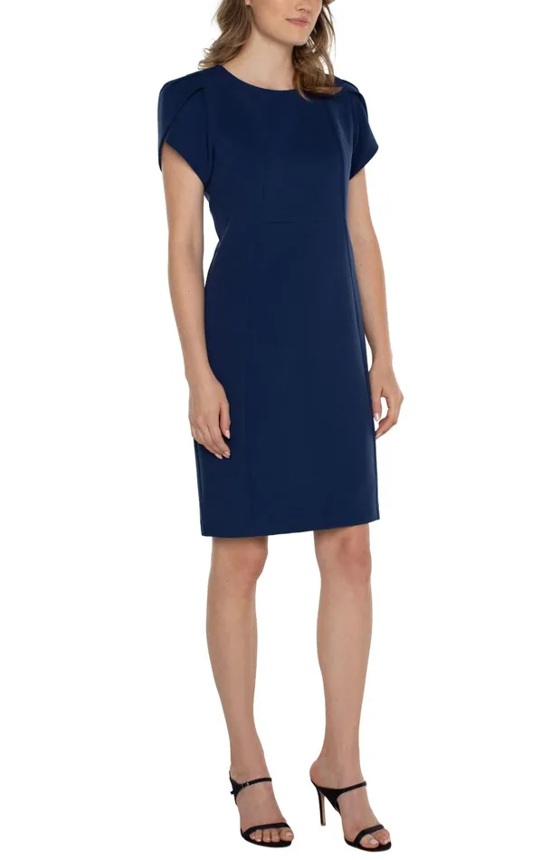 Womens Liverpool Los Angeles Dresses TULIP SLEEVE SHEATH DRESS Galaxy