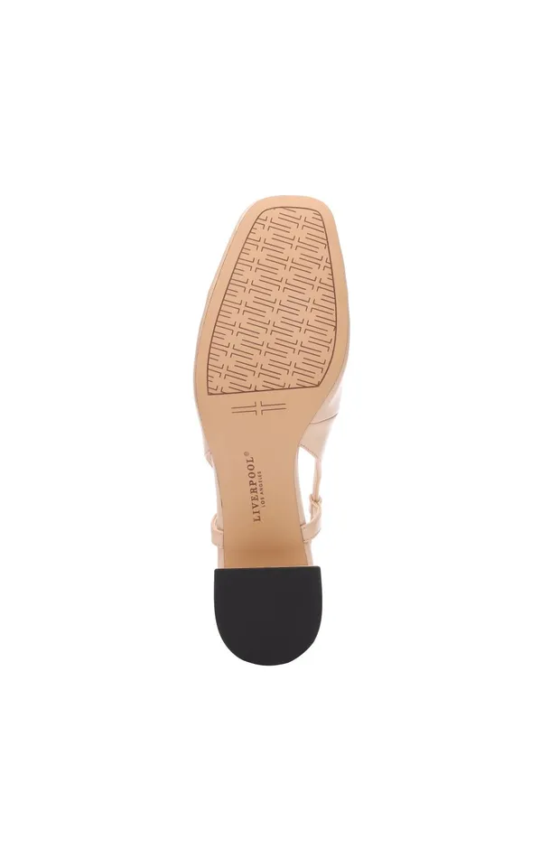 Womens Liverpool Los Angeles Flats GETTY SLINGBACK WITH LOGO MEDALLION Lp Nude
