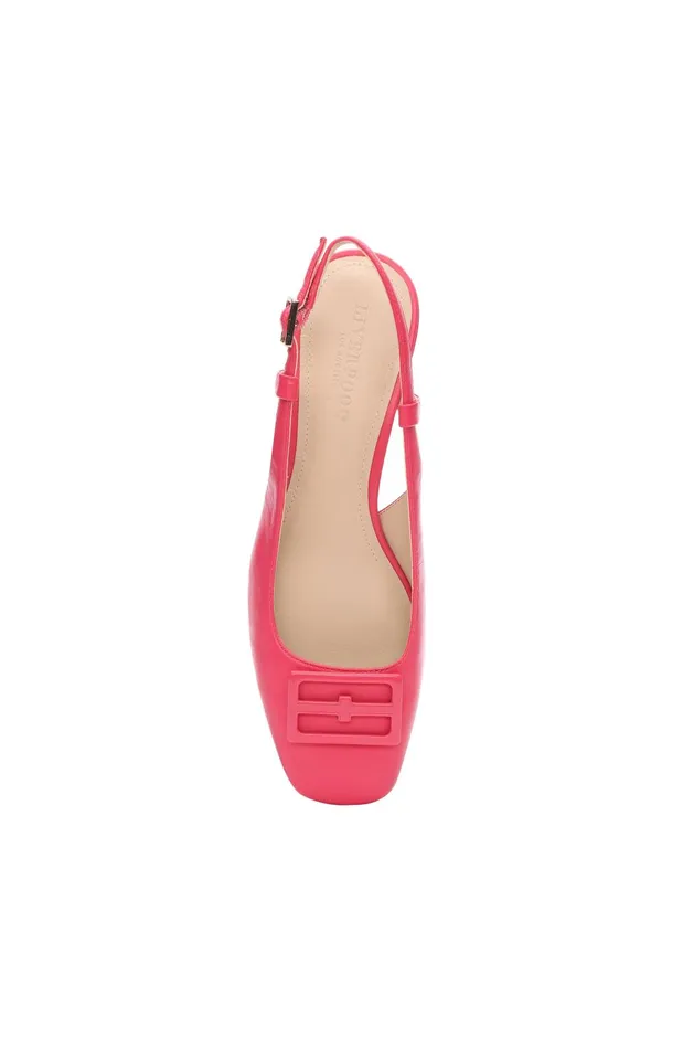 Womens Liverpool Los Angeles Flats GETTY SLINGBACK WITH LOGO MEDALLION Pink Punch