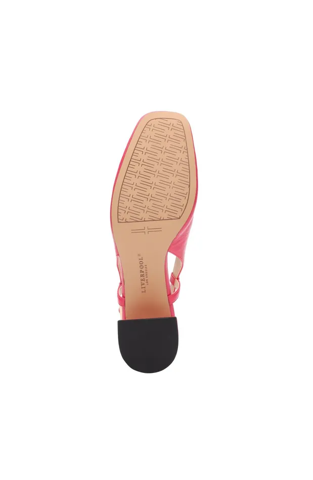 Womens Liverpool Los Angeles Flats GETTY SLINGBACK WITH LOGO MEDALLION Pink Punch