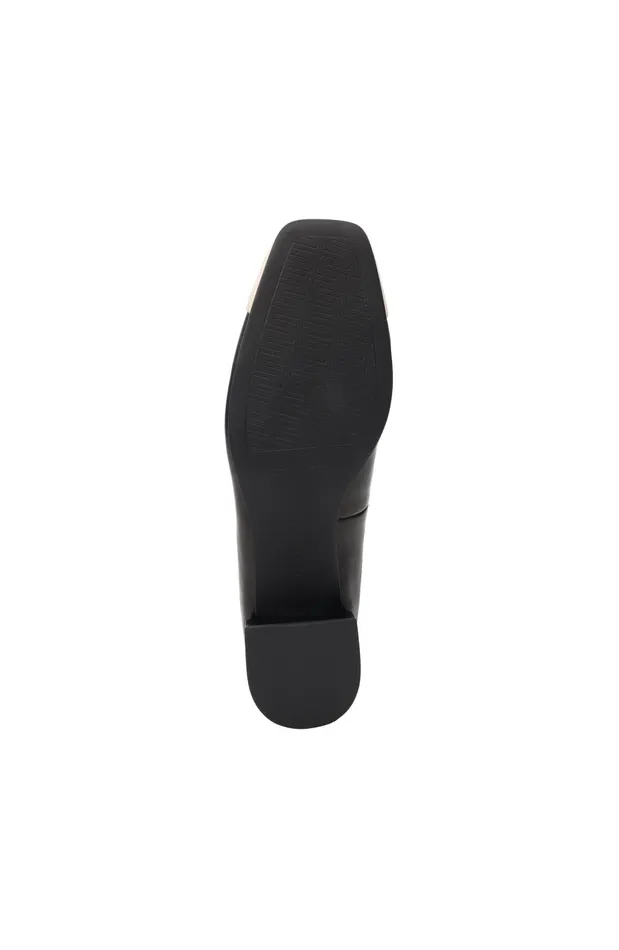 Womens Liverpool Los Angeles Flats IRVINE ROUNDED TOE SLIP ON WITH BLOCK HEEL Black Ecru