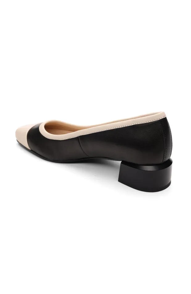 Womens Liverpool Los Angeles Flats IRVINE ROUNDED TOE SLIP ON WITH BLOCK HEEL Black Ecru