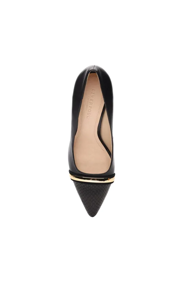 Womens Liverpool Los Angeles Heels BELAIR PUMP WITH EMBOSSED SNAKE Black