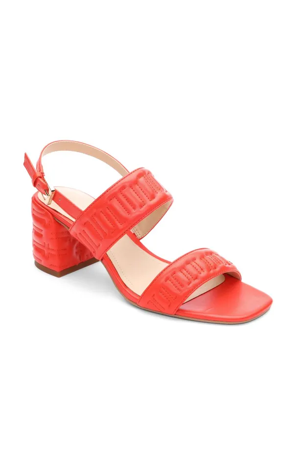 Womens Liverpool Los Angeles Heels LAKEWOOD LOGO STITCH SLINGBACK WITH BLOCK HEEL Coral Womens Liverpool Los Angeles Heels LAKEWOOD LOGO STITCH SLINGBACK WITH BLOCK HEEL Coral