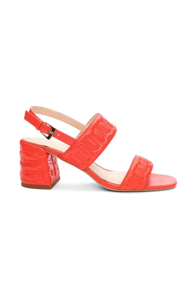 Womens Liverpool Los Angeles Heels LAKEWOOD LOGO STITCH SLINGBACK WITH BLOCK HEEL Coral