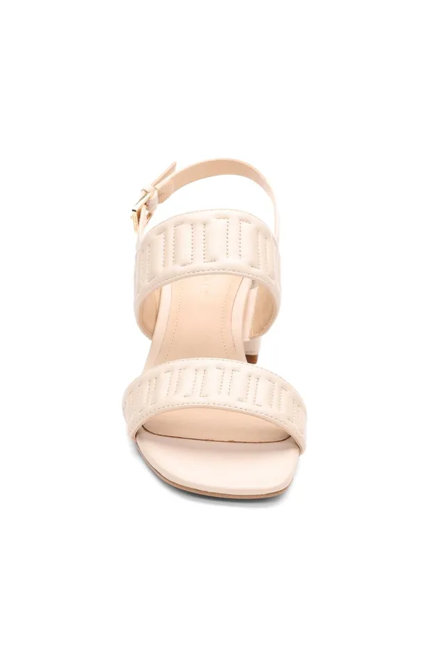 Womens Liverpool Los Angeles Heels LAKEWOOD LOGO STITCH SLINGBACK WITH BLOCK HEEL Ecru