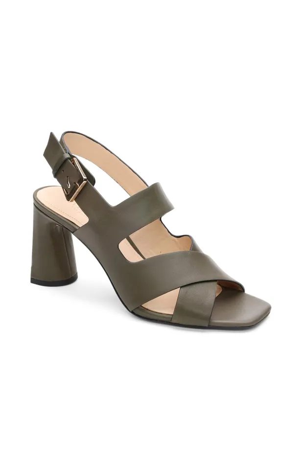 Womens Liverpool Los Angeles Heels PARAMOUNT CROSS STRAP HEEL Olive