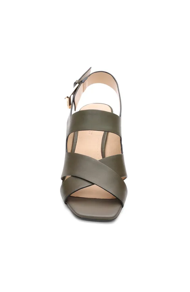 Womens Liverpool Los Angeles Heels PARAMOUNT CROSS STRAP HEEL Olive