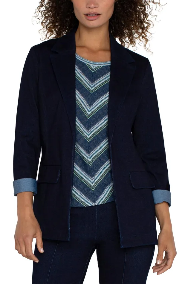 Womens Liverpool Los Angeles Jackets BOYFRIEND BLAZER Indigo Rinse