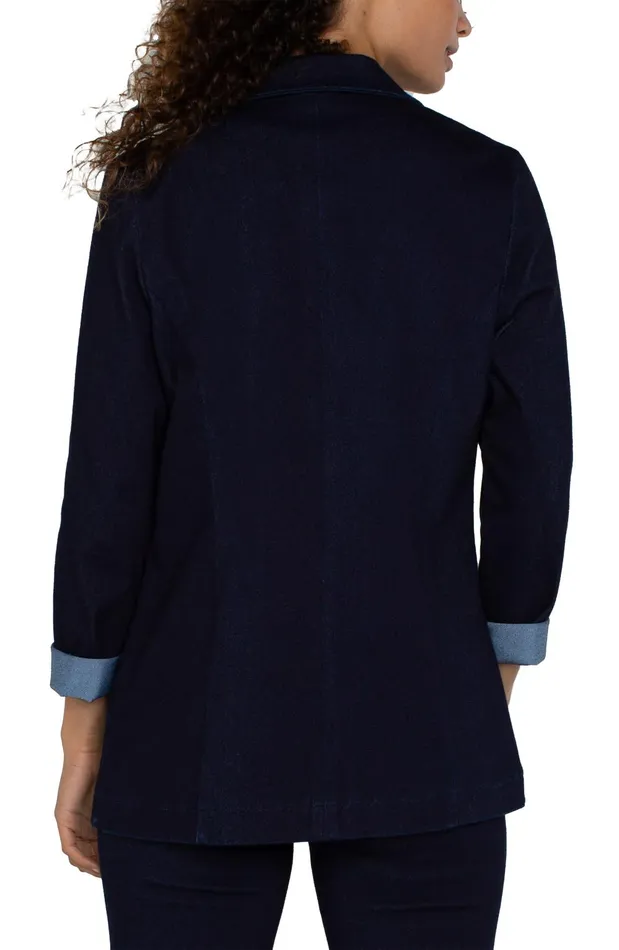 Womens Liverpool Los Angeles Jackets BOYFRIEND BLAZER Indigo Rinse