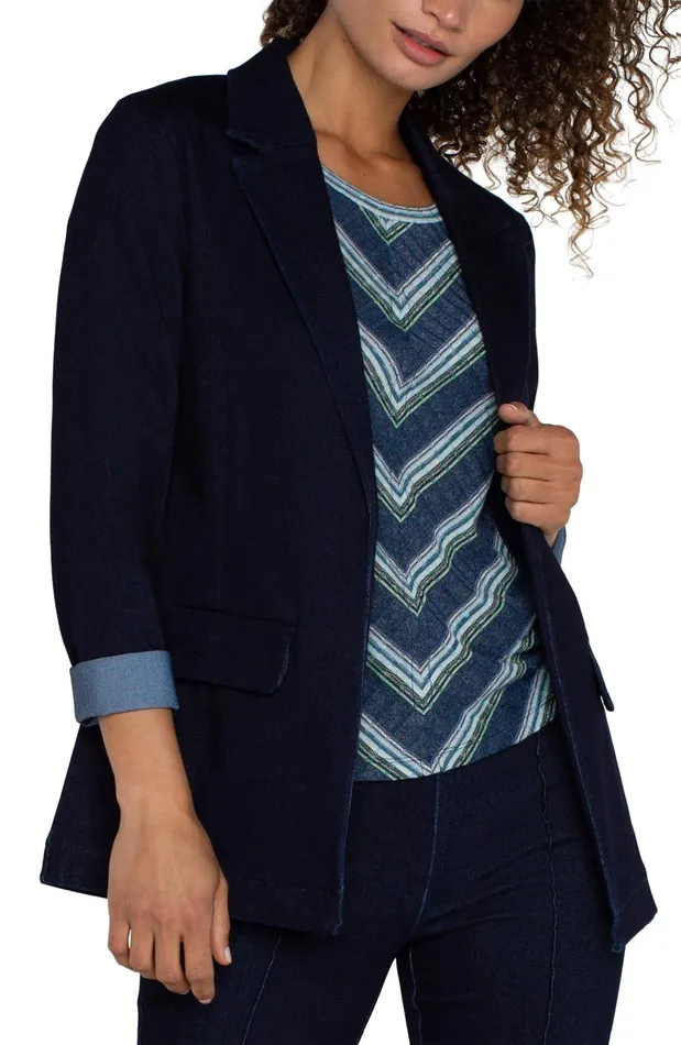 Womens Liverpool Los Angeles Jackets BOYFRIEND BLAZER Indigo Rinse