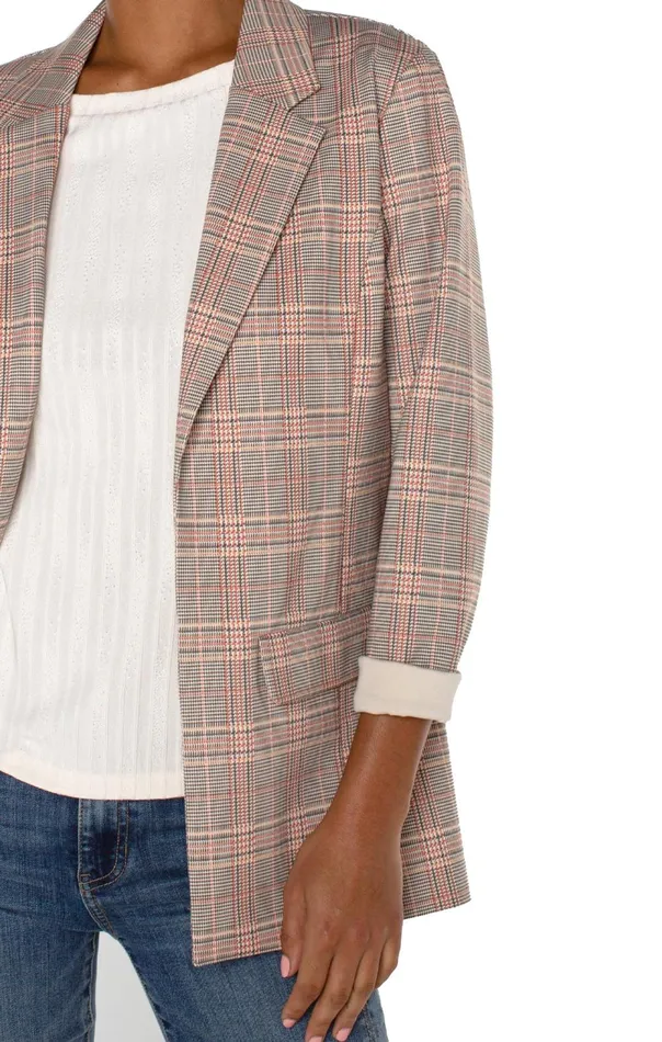 Womens Liverpool Los Angeles Jackets BOYFRIEND BLAZER Lava Flow Glen Plaid