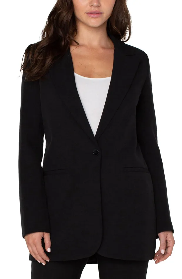 Womens Liverpool Los Angeles Jackets BUTTON FRONT BOYFRIEND BLAZER Black