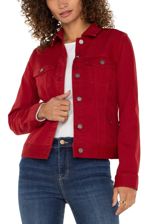 Womens Liverpool Los Angeles Jackets CLASSIC JEAN JACKET Carnelian