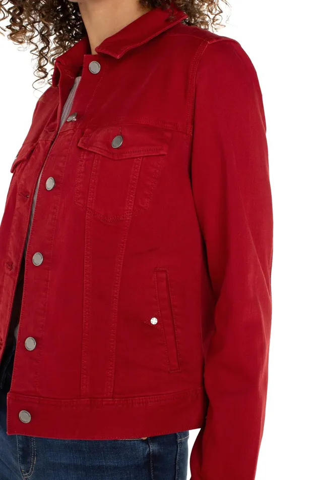Womens Liverpool Los Angeles Jackets CLASSIC JEAN JACKET Carnelian