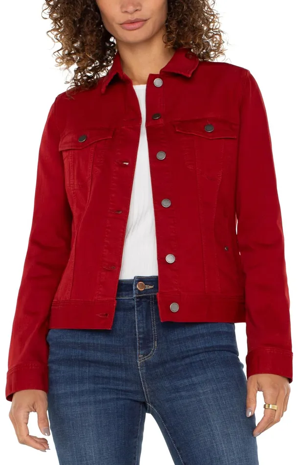 Womens Liverpool Los Angeles Jackets CLASSIC JEAN JACKET Carnelian