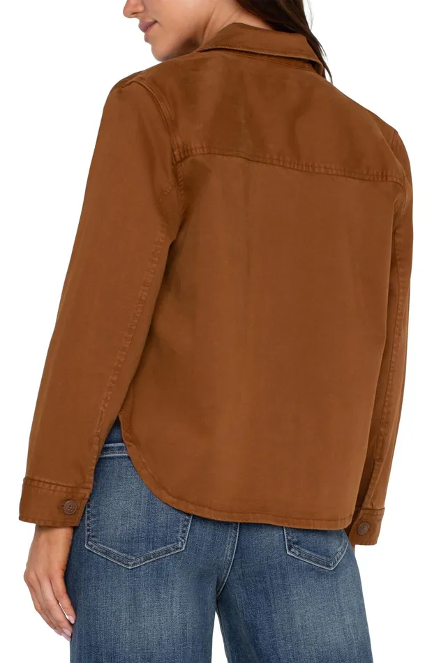 Womens Liverpool Los Angeles Jackets CROPPED SHIRT JACKET Jasper Brown
