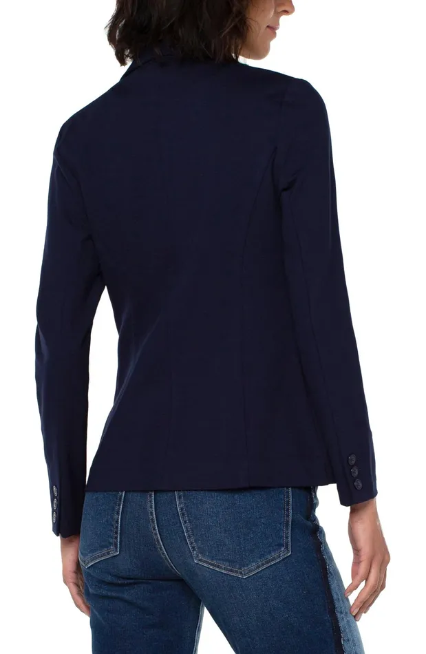 Womens Liverpool Los Angeles Jackets FITTED BLAZER SUPER STRETCH PONTE Cadet Blue