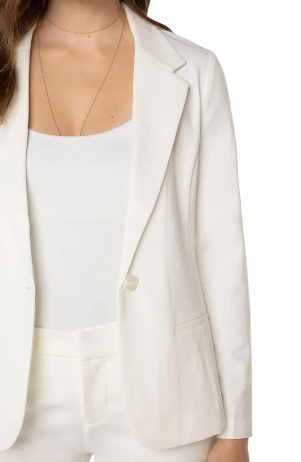 Womens Liverpool Los Angeles Jackets FITTED BLAZER SUPER STRETCH PONTE Vintage White