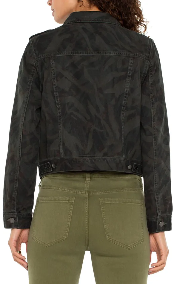 Womens Liverpool Los Angeles Jackets MILITARY CROP JACKET Abstract Camo