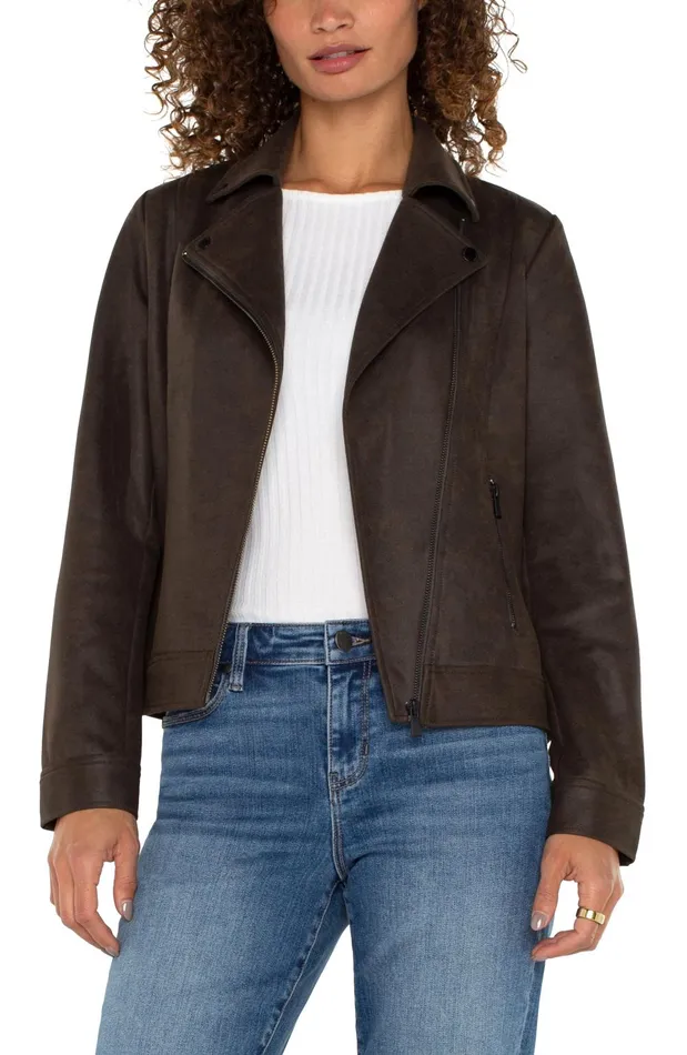 Womens Liverpool Los Angeles Jackets MOTO JACKET Black Olive