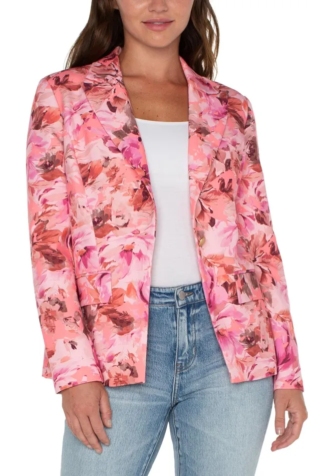 Womens Liverpool Los Angeles Jackets NOTCH COLLAR BLAZER Pink Punch Rose