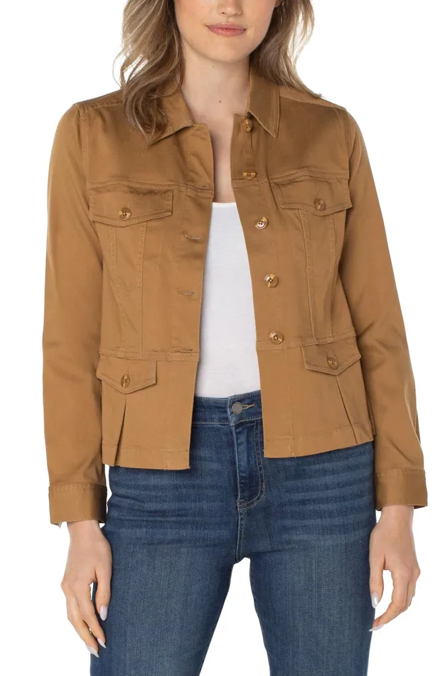Womens Liverpool Los Angeles Jackets PEPLUM JACKET Granola