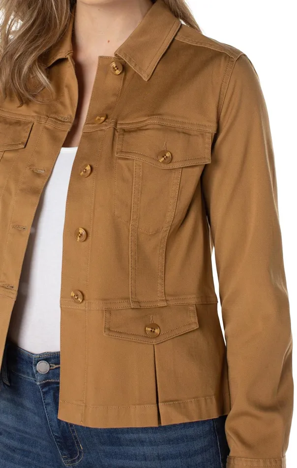 Womens Liverpool Los Angeles Jackets PEPLUM JACKET Granola