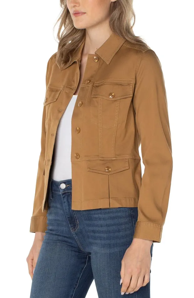 Womens Liverpool Los Angeles Jackets PEPLUM JACKET Granola