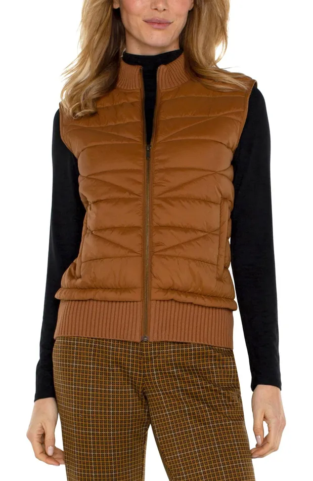 Womens Liverpool Los Angeles Jackets SLEEVELESS QUILTED FULL ZIP SWEATER VEST Turmeric Womens Liverpool Los Angeles Jackets SLEEVELESS QUILTED FULL ZIP SWEATER VEST Turmeric