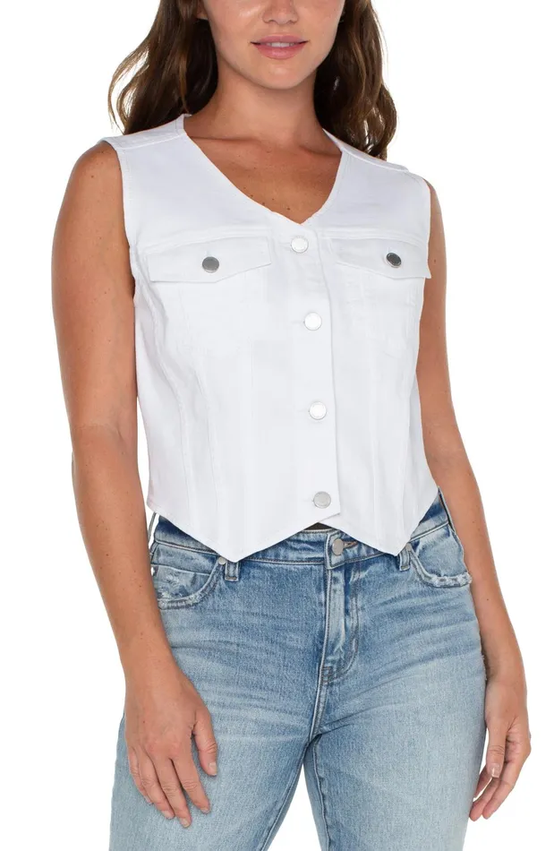 Womens Liverpool Los Angeles Jackets TRUCKER VEST Bright White