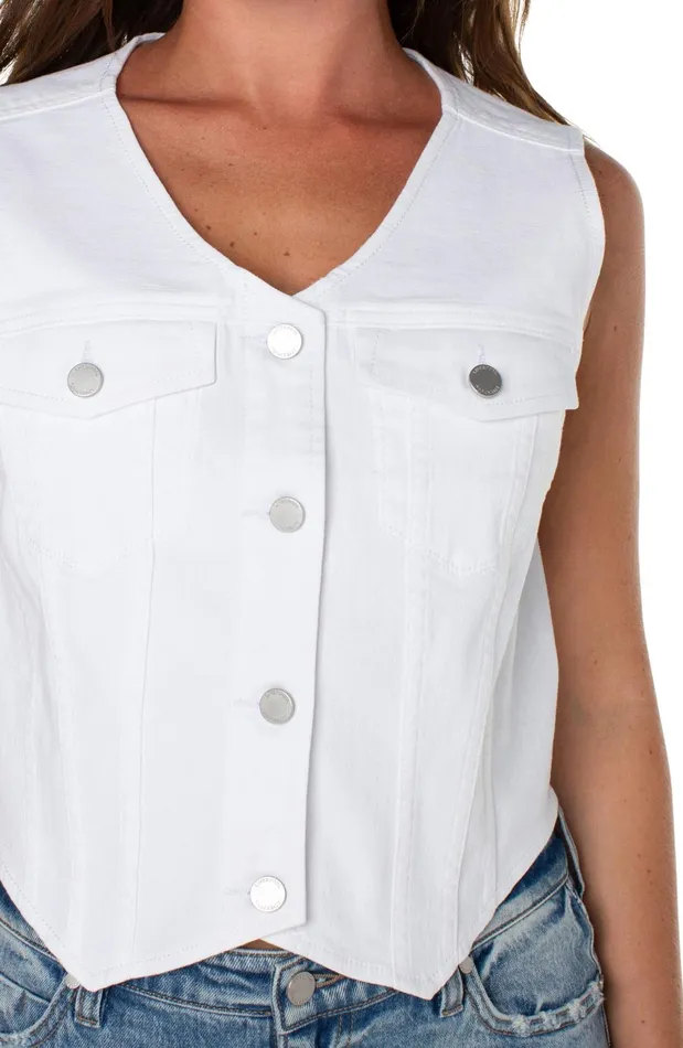 Womens Liverpool Los Angeles Jackets TRUCKER VEST Bright White