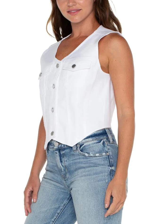 Womens Liverpool Los Angeles Jackets TRUCKER VEST Bright White