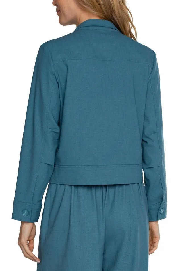 Womens Liverpool Los Angeles Jackets UTILITY CROP JACKET Ocean Blue