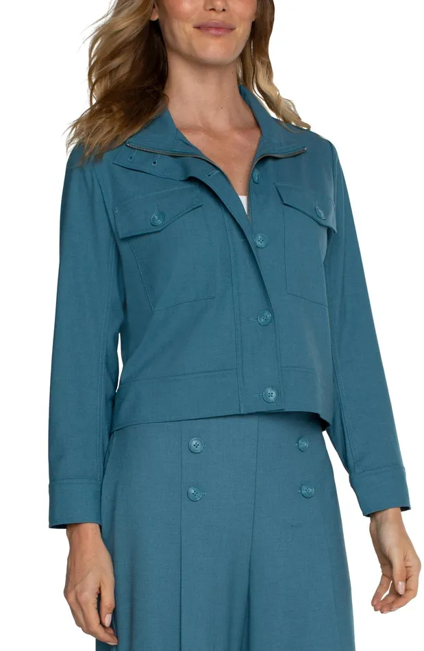 Womens Liverpool Los Angeles Jackets UTILITY CROP JACKET Ocean Blue