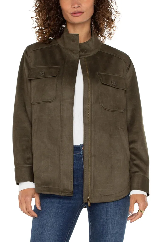 Womens Liverpool Los Angeles Jackets UTILITY JACKET Olive