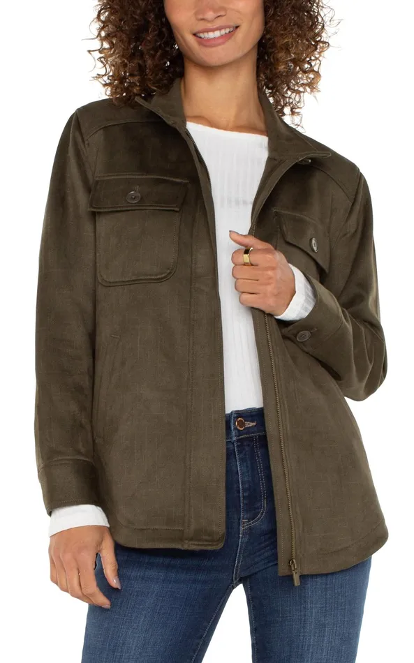 Womens Liverpool Los Angeles Jackets UTILITY JACKET Olive