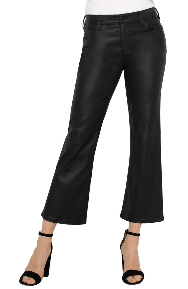 Womens Liverpool Los Angeles Jeans HANNAH CROP FLARE 8211 ECO Coated Black