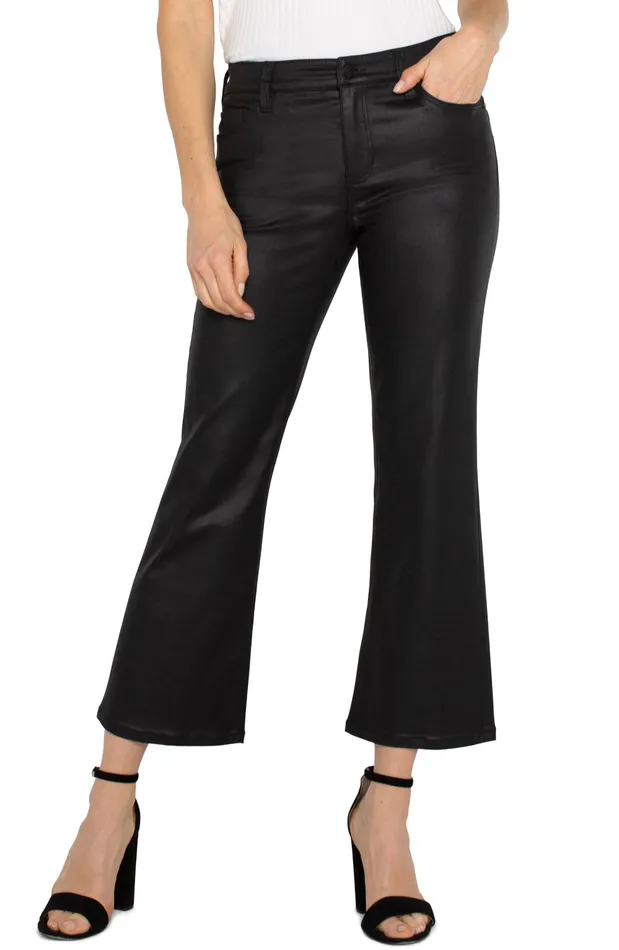 Womens Liverpool Los Angeles Jeans HANNAH CROP FLARE 8211 ECO Coated Black