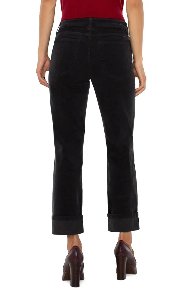 Womens Liverpool Los Angeles Jeans MARLEY GIRLFRIEND CUFFED CORDUROY Onyx