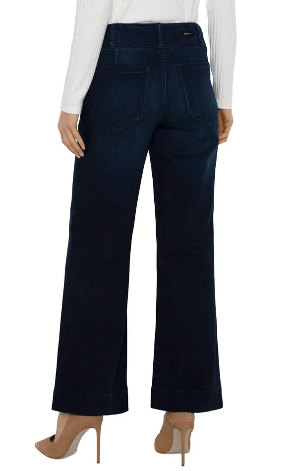 Womens Liverpool Los Angeles Jeans PATCH POCKET WIDE LEG TROUSER Summit Lake