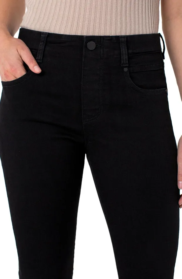 Womens Liverpool Los Angeles Jeans THE GIA GLIDER PULLON SKINNY ECO Black Rinse