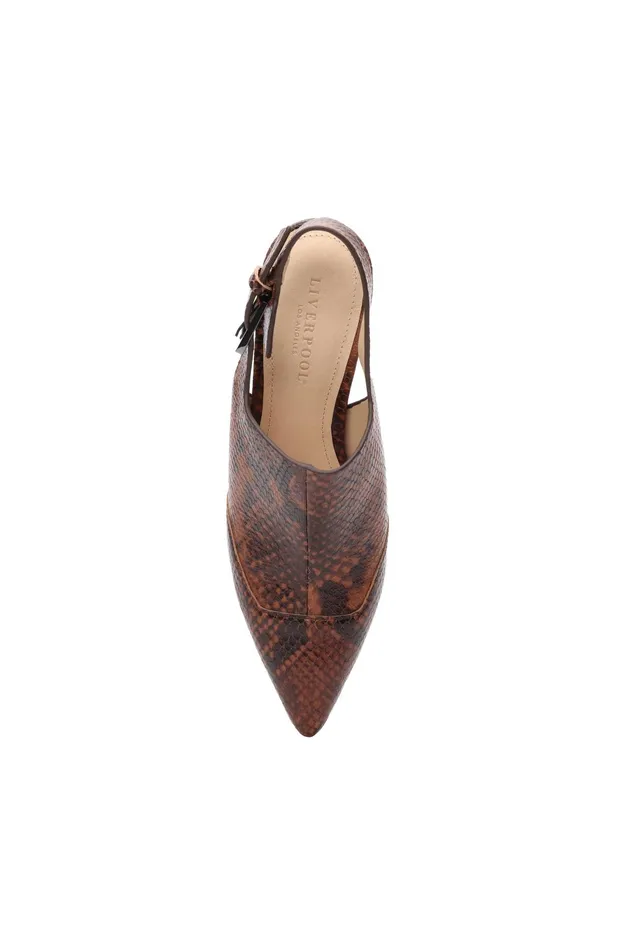 Womens Liverpool Los Angeles Mules BARSTOW SLING BACK MULE Deep Honey