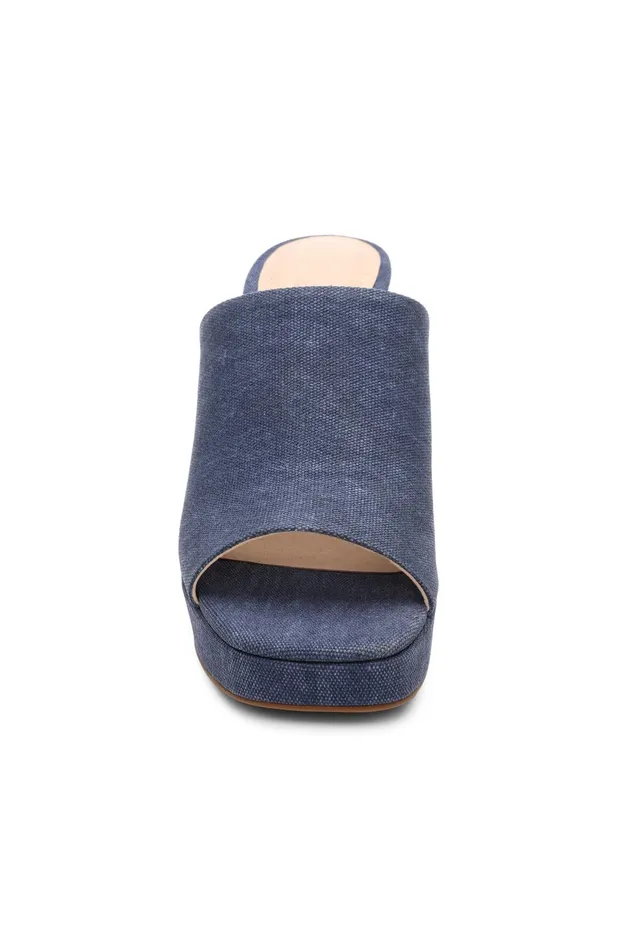 Womens Liverpool Los Angeles Mules CARSON HIGH BLOCK HEEL MULE Indigo