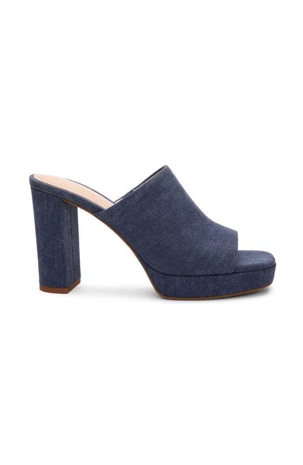 Womens Liverpool Los Angeles Mules CARSON HIGH BLOCK HEEL MULE Indigo