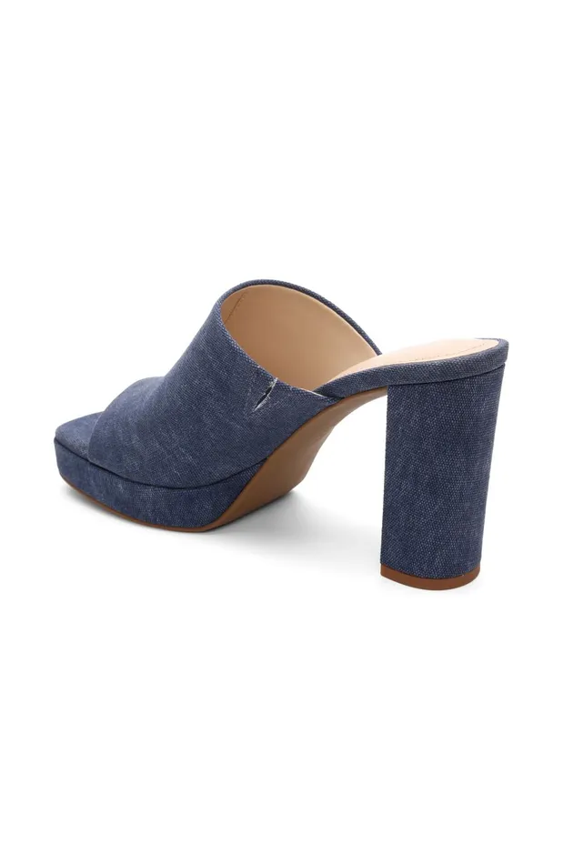 Womens Liverpool Los Angeles Mules CARSON HIGH BLOCK HEEL MULE Indigo