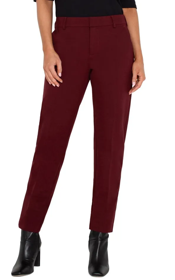 Womens Liverpool Los Angeles Pants KELSEY KNIT TROUSER SUPER STRETCH Bordeaux