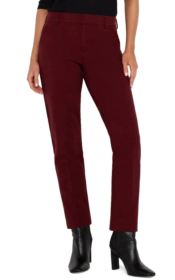 Womens Liverpool Los Angeles Pants KELSEY KNIT TROUSER SUPER STRETCH Bordeaux